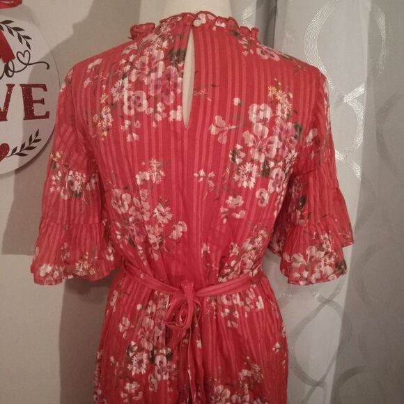 LOFT Red Floral Mini Dress Size S petite. - Picture 6 of 7